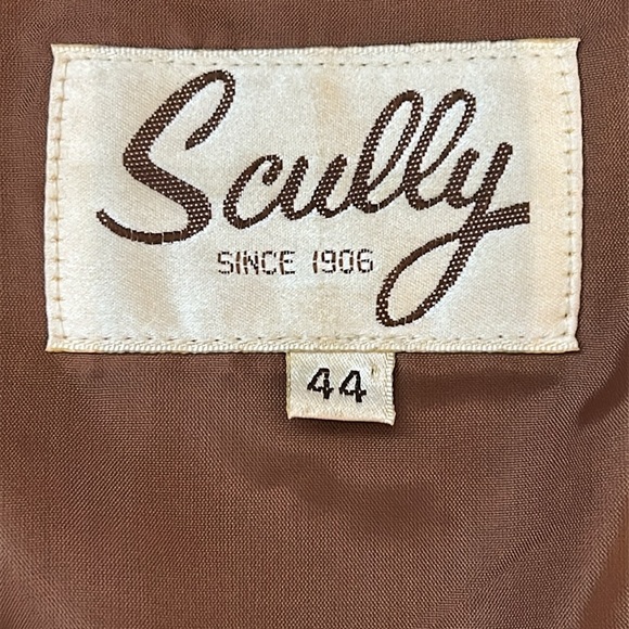 SCULLY Full LEATHER VEST Brown men’s size 44/Large - Picture 8 of 15